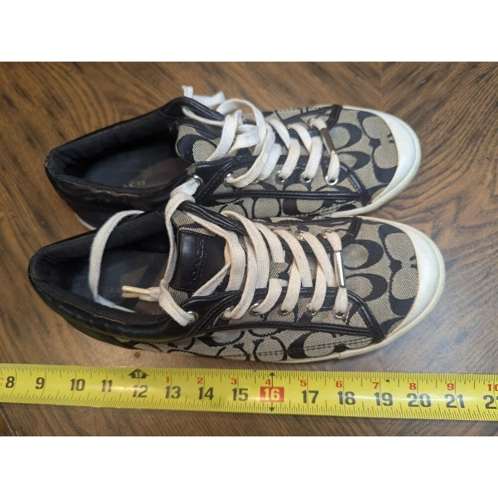 Coach Francesca Womens Size 10B Shoes Black Gray Fashion Low Top Sneakers